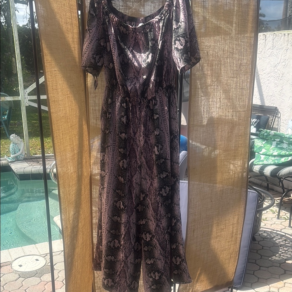 Tru Destiny Pink and Gray Snake Print Dress